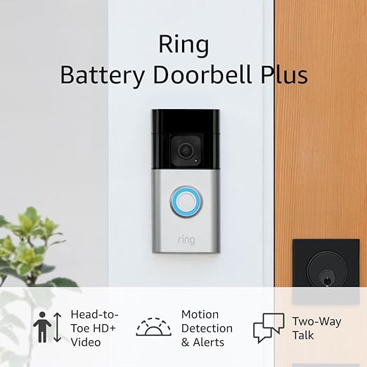 Ring Battery Doorbell Plus with Head-to-Toe HD+ Video