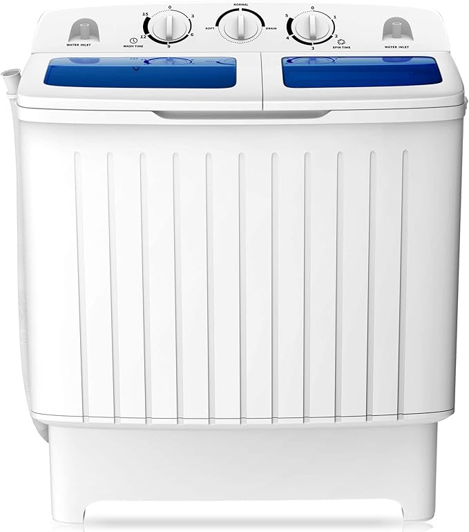 COSTWAY Twin Tub Portable Washing Machine - 20 Lbs Capacity