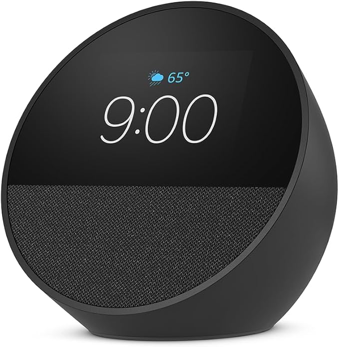 Amazon Echo Spot Smart Alarm Clock with Alexa - Black
