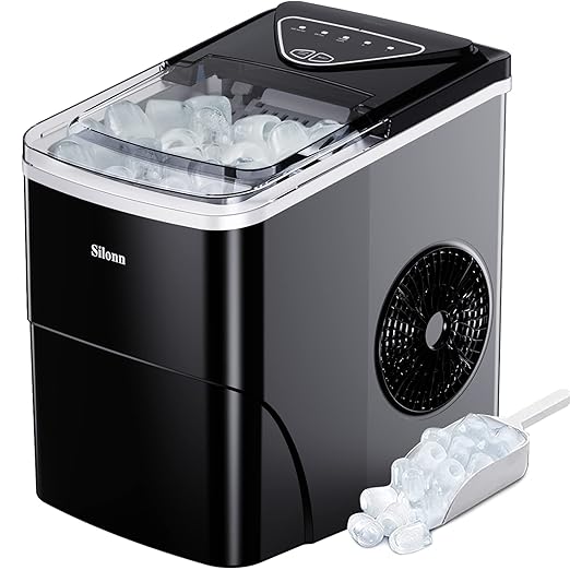 Silonn Countertop Ice Maker with Self-Cleaning Function