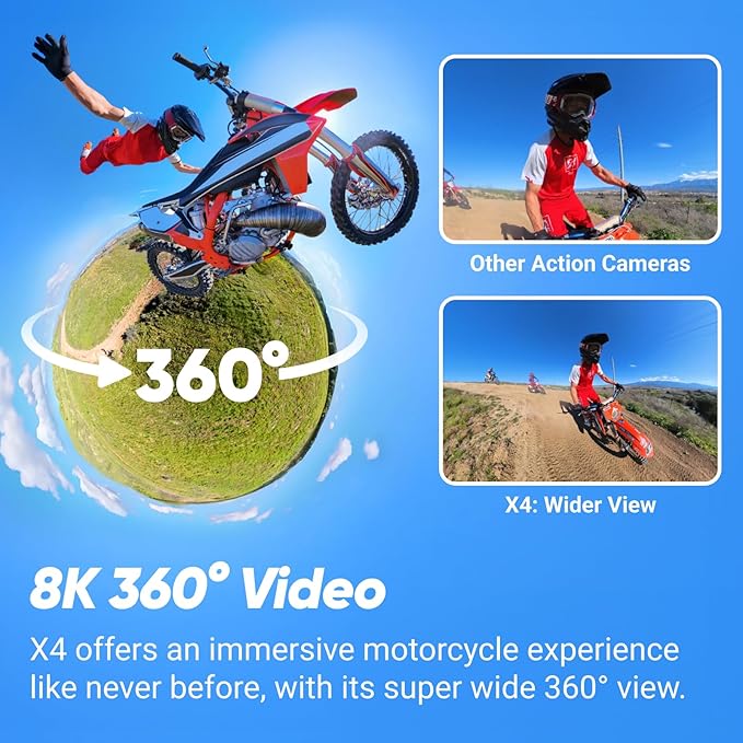 Insta360 X4 Motorcycle Bundle 8K 360 Action Camera