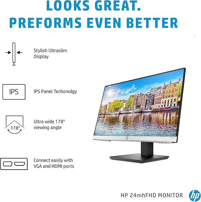 HP 24mh 23.8" FHD IPS Monitor with Built-In Speakers